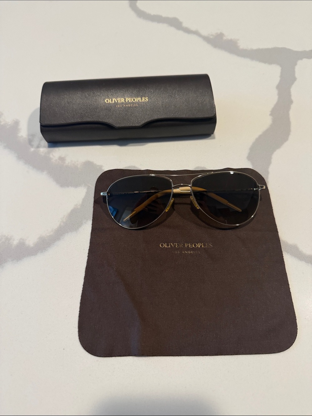 Oliver Peoples Benedict 59MM Gold Aviator Sunglasses
